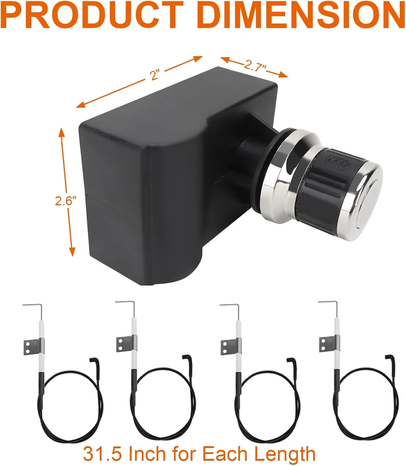 BBQ Future 4 Outlets Spark Generator Grill Igniter with Wire Replacement Kit for Nexgrill Home Depot 720-0830H 720-0830D 720-0958A and Most Nexgrill Grill, Tact Push Button Pulse Electrode Ignition