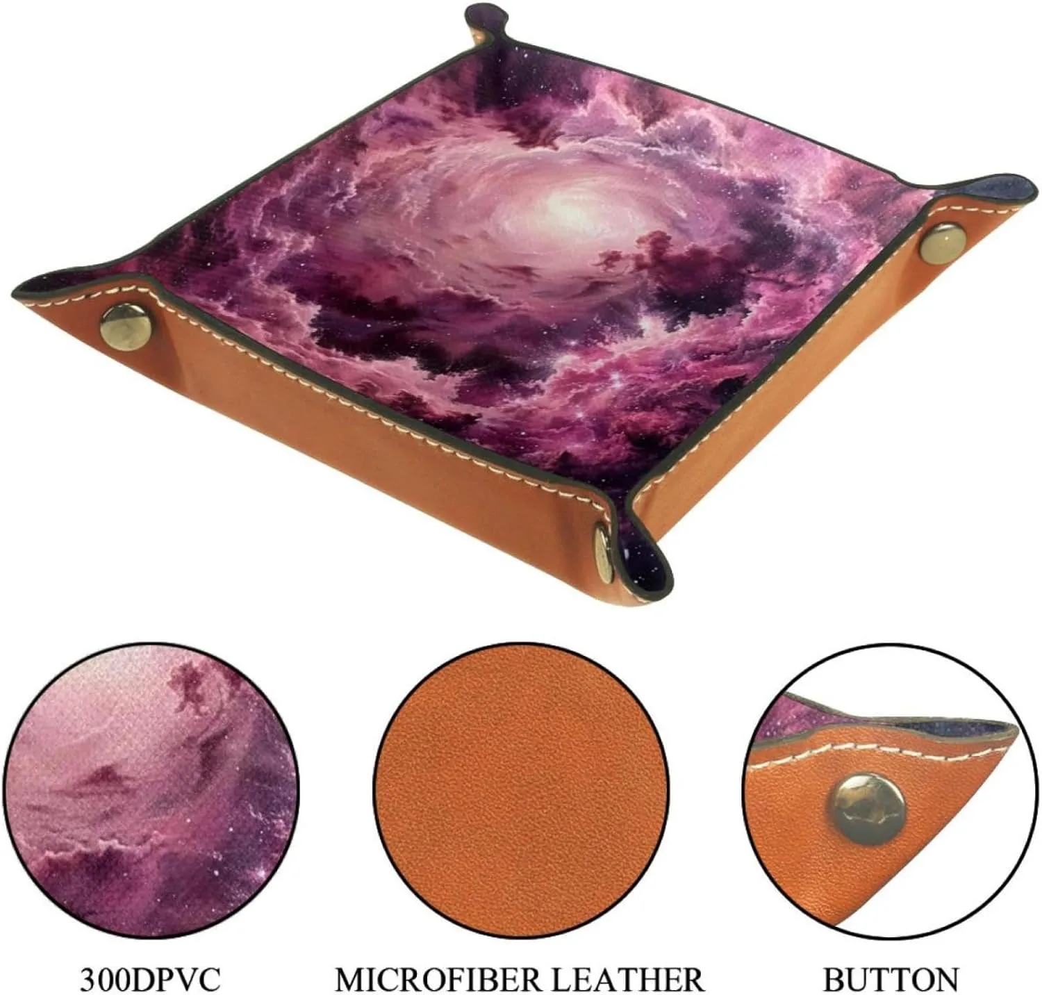 Beautiful Romantic Galaxy Small Stacking Jewelry Organizer Trays, Desk Drawer Earring and Bracelet Tray Organizer, Key Tray for Entryway Table, Decorative Storage Solution, 16x16cm, snh-001