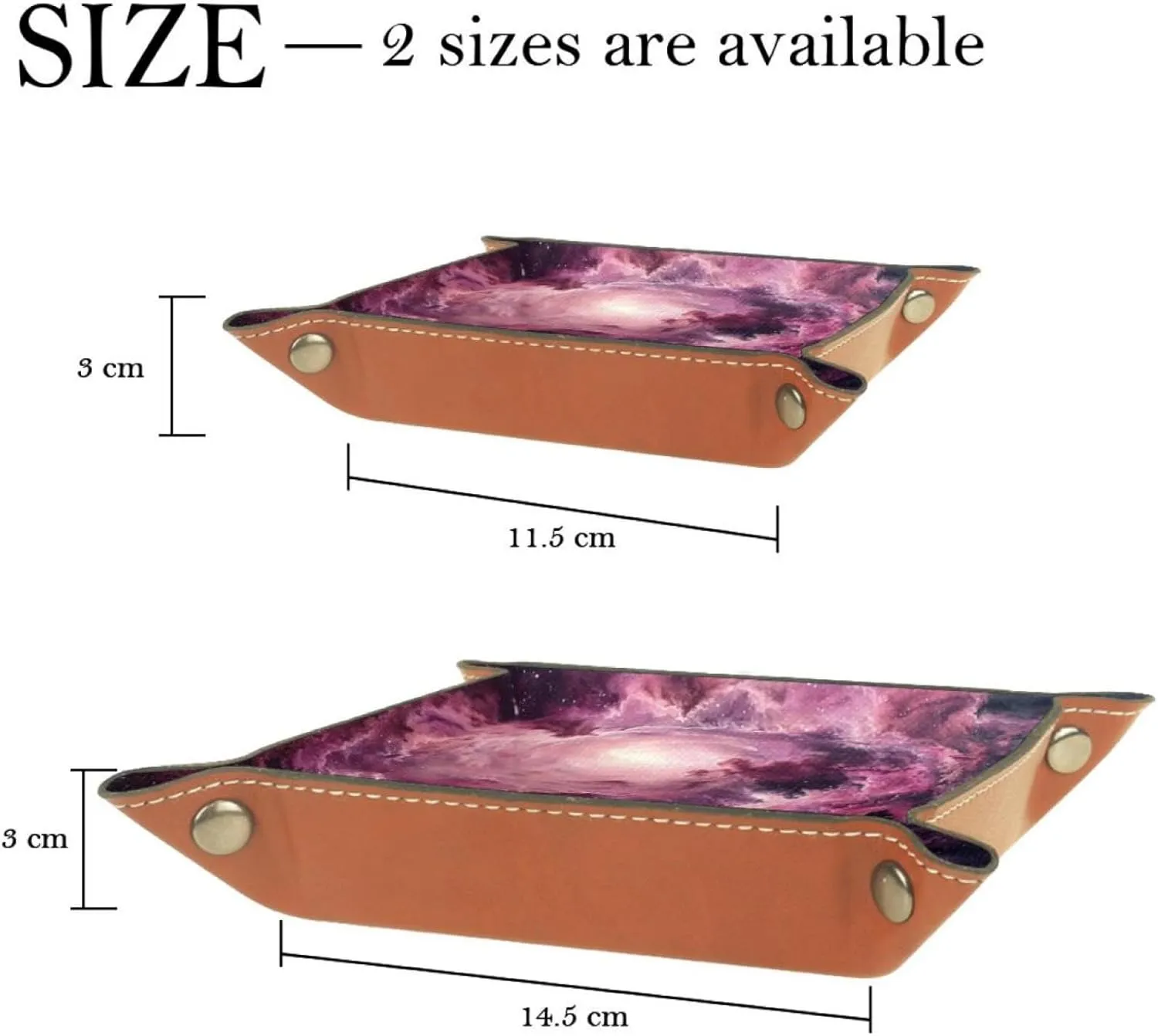 Beautiful Romantic Galaxy Small Stacking Jewelry Organizer Trays, Desk Drawer Earring and Bracelet Tray Organizer, Key Tray for Entryway Table, Decorative Storage Solution, 16x16cm, snh-001