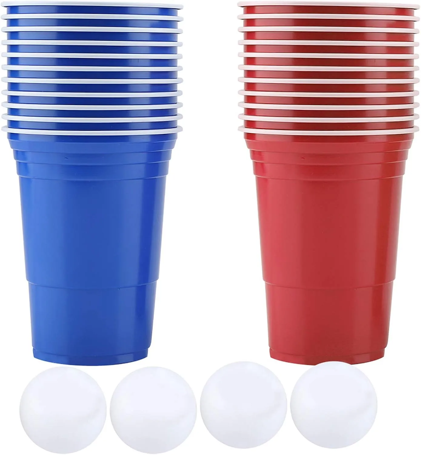 Beer Pong Set,Plastic Beer Pong Drinking Game Set Beer Pong Cups Contains 22 Beer Pong Cups and 4 Pong Balls