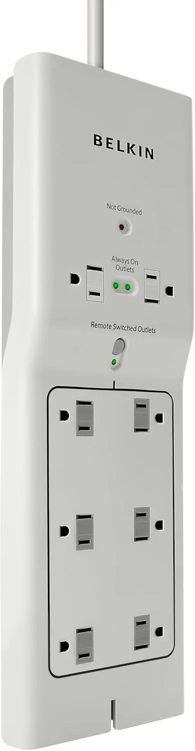 Belkin 8-Outlet Conserve Switch Surge Protector, 4ft Cord and Remote, White