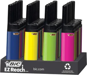 BIC EZ Reach Lighter, Assorted Colors, 40-Count Tray (Colors Will Vary), Great for Candle Lighting