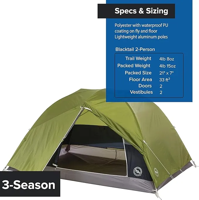 Big Agnes Blacktail & Blacktail Hotel Backpacking & Camping Tents