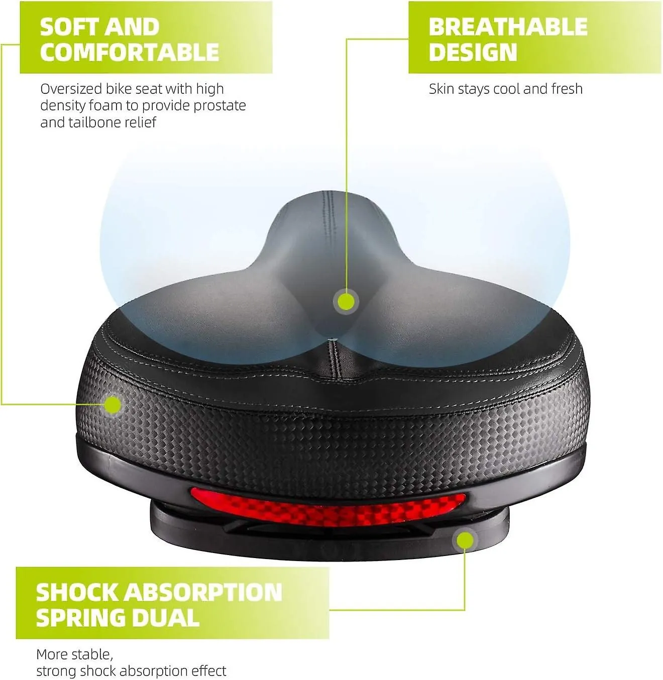 Bike Seat Most Comfortable Bicycle Seat Dual Shock Absorbing Memory Foam Water