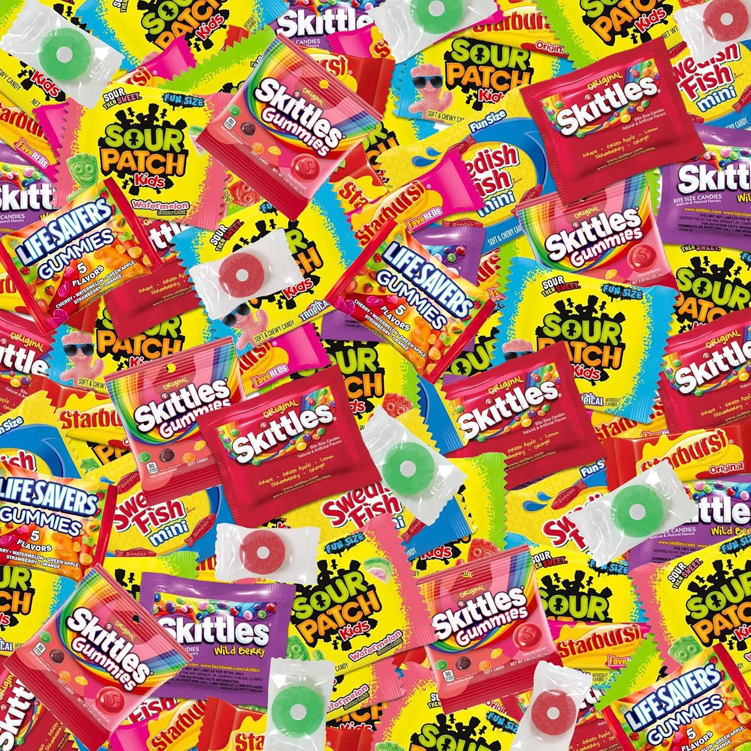Bite Sized Sour Candy Variety Pack Care Package, Easter Gift, 100  Count, 3 Lbs by Stuff Your Sack
