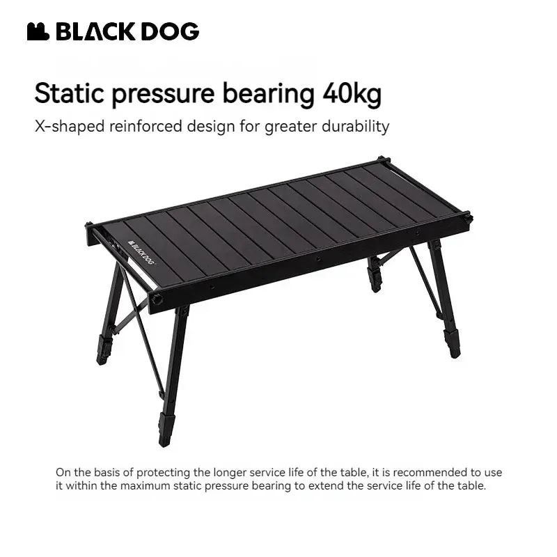 BLACKDOG Lightweight Adjustable Camping Table - Compact and Folding, Durable Aluminum Alloy for Outdoor Use
