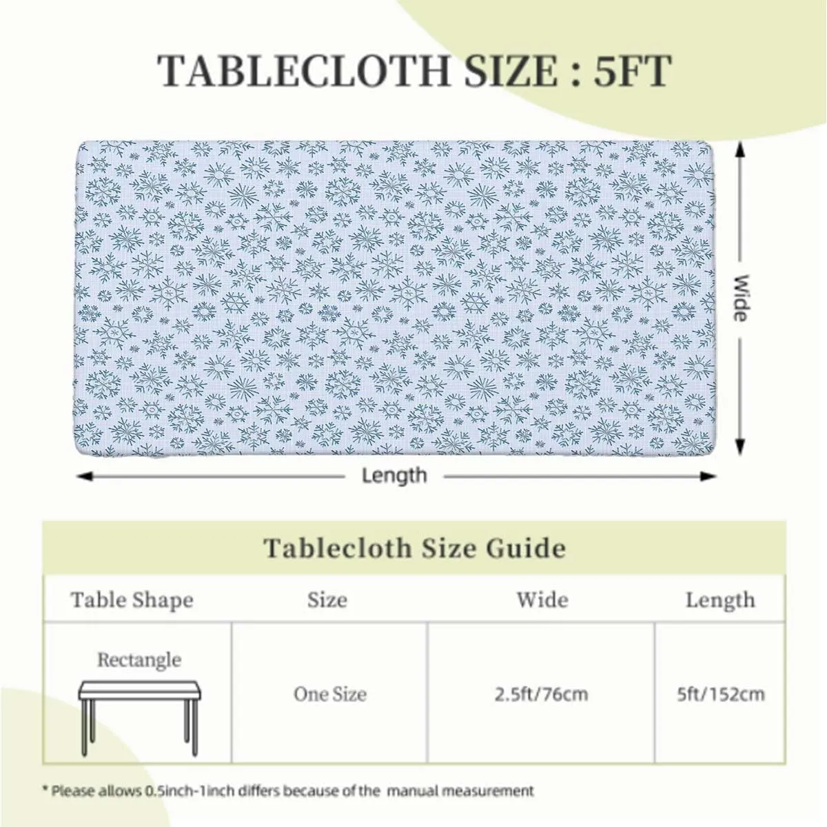 Blue Rectangle Table Cloth Cover, Flowers Vintage Bohemian Design Waterproof Wipeable Table Cloth Protector Antique Design Fits up 5 Foot Tables