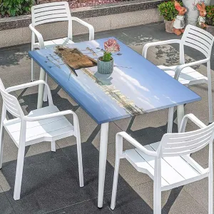 Blue Salmon Black Elastic Tablecloth Scenery Tropical Maritime Waterproof Wipeable Table Cloth Protector Antique Old Sailboat Fits up 4 Foot Tables