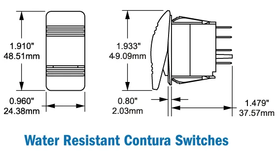 Blue Sea Systems Contura Switch DPDT On-Off-On Grey 661-8220