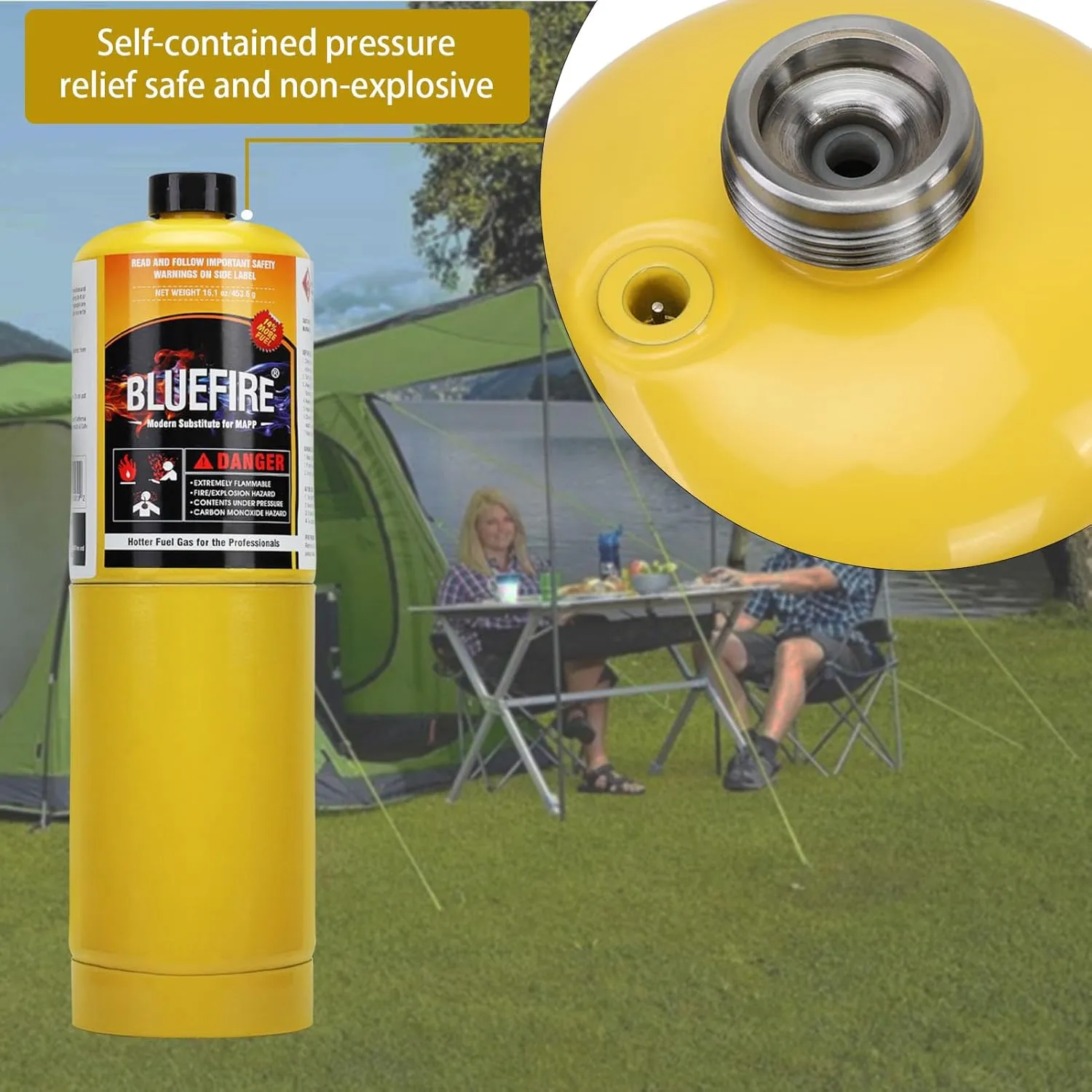 BLUEFIRE (2) 14.1 oz Modern MAPP Gas Cylinder 99.9% High Purity Propylene Equal to MAP-PRO Hotter than Small Propane Tank Torch Fuel Various Packages Available MAP GAS Cylinder Torch Kit Pack of 2