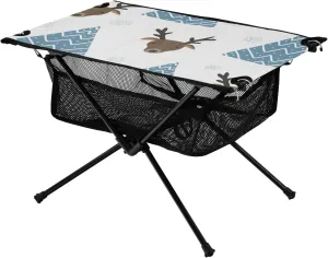 Bolaz Outdoor Folding Portable Picnic Camping Table-Christmas Deer 12,Storage Mesh for Camping Gear Accessories, Hiking, Mountaineering, Outdoor Travel
