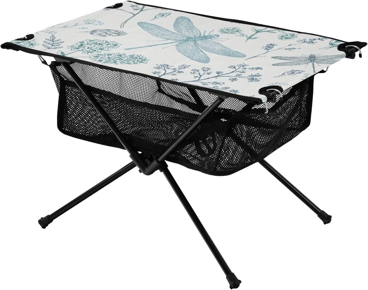Bolaz Outdoor Folding Portable Picnic Camping Table-Dragonfly Pattern,Storage Mesh for Camping Gear Accessories, Hiking, Mountaineering, Outdoor Travel
