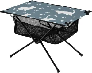 Bolaz Outdoor Folding Portable Picnic Camping Table-Fun Cat Paw,Storage Mesh for Camping Gear Accessories, Hiking, Mountaineering, Outdoor Travel