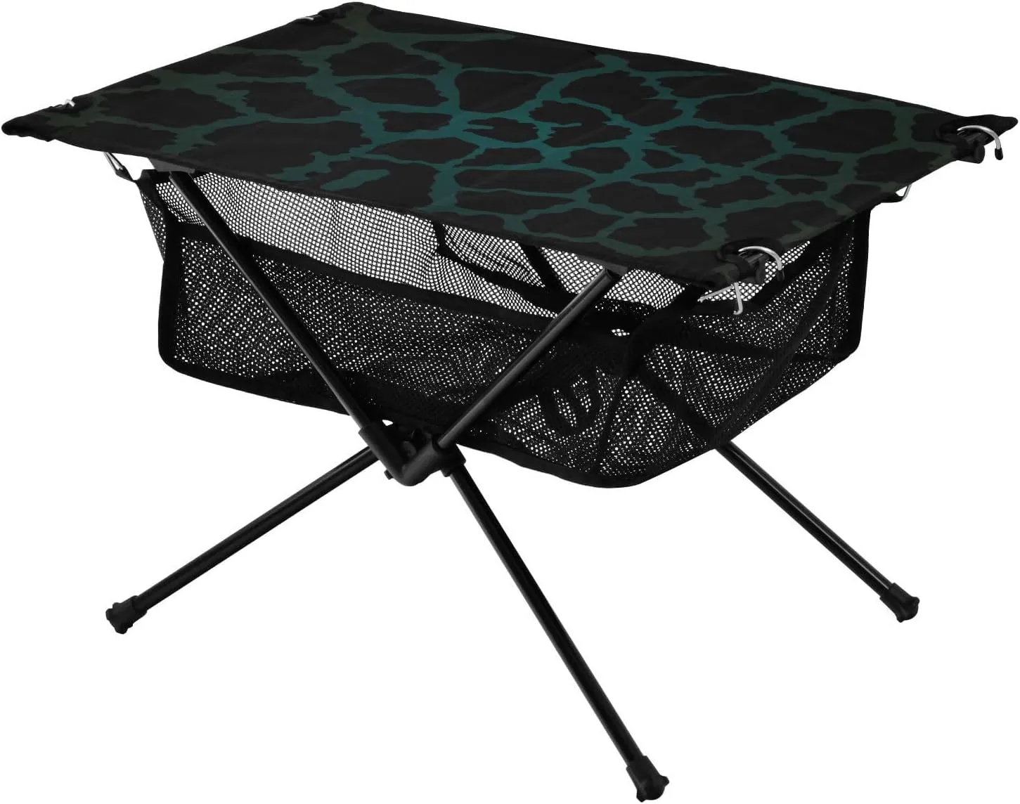 Bolaz Outdoor Folding Portable Picnic Camping Table-Green Cow Print,Storage Mesh for Camping Gear Accessories, Hiking, Mountaineering, Outdoor Travel