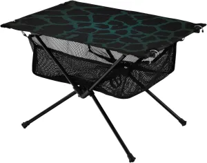 Bolaz Outdoor Folding Portable Picnic Camping Table-Green Cow Print,Storage Mesh for Camping Gear Accessories, Hiking, Mountaineering, Outdoor Travel