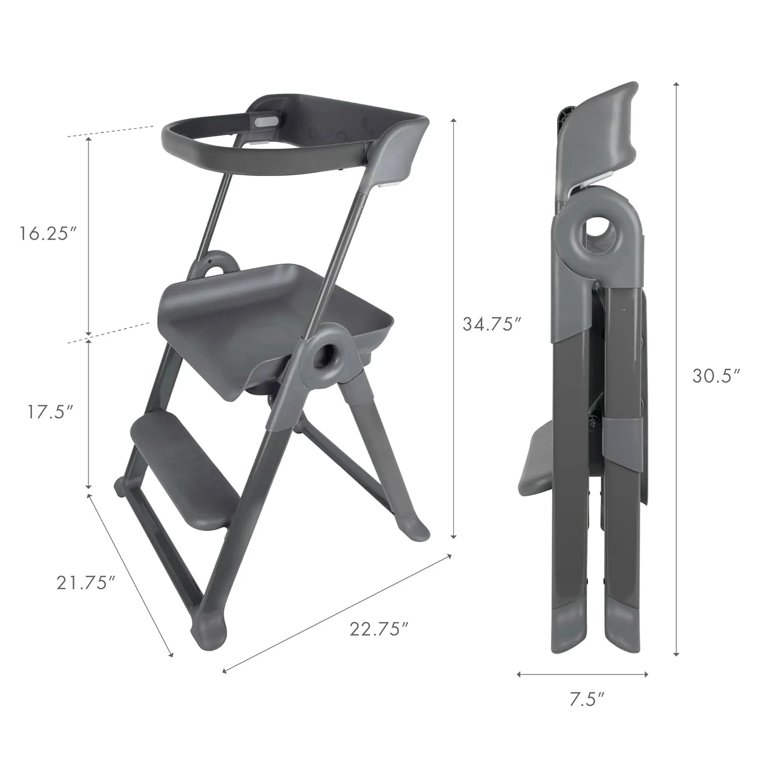 Boon Pivot Toddler Tower and Intro Kids Kitchen Accessories Bundle - Kids Cooking Set and Folding Step Stool - Gray - Kids Kitchen Set Includes Measuring Cup, Egg Cracker, Whisk, Chopper, and Spatula