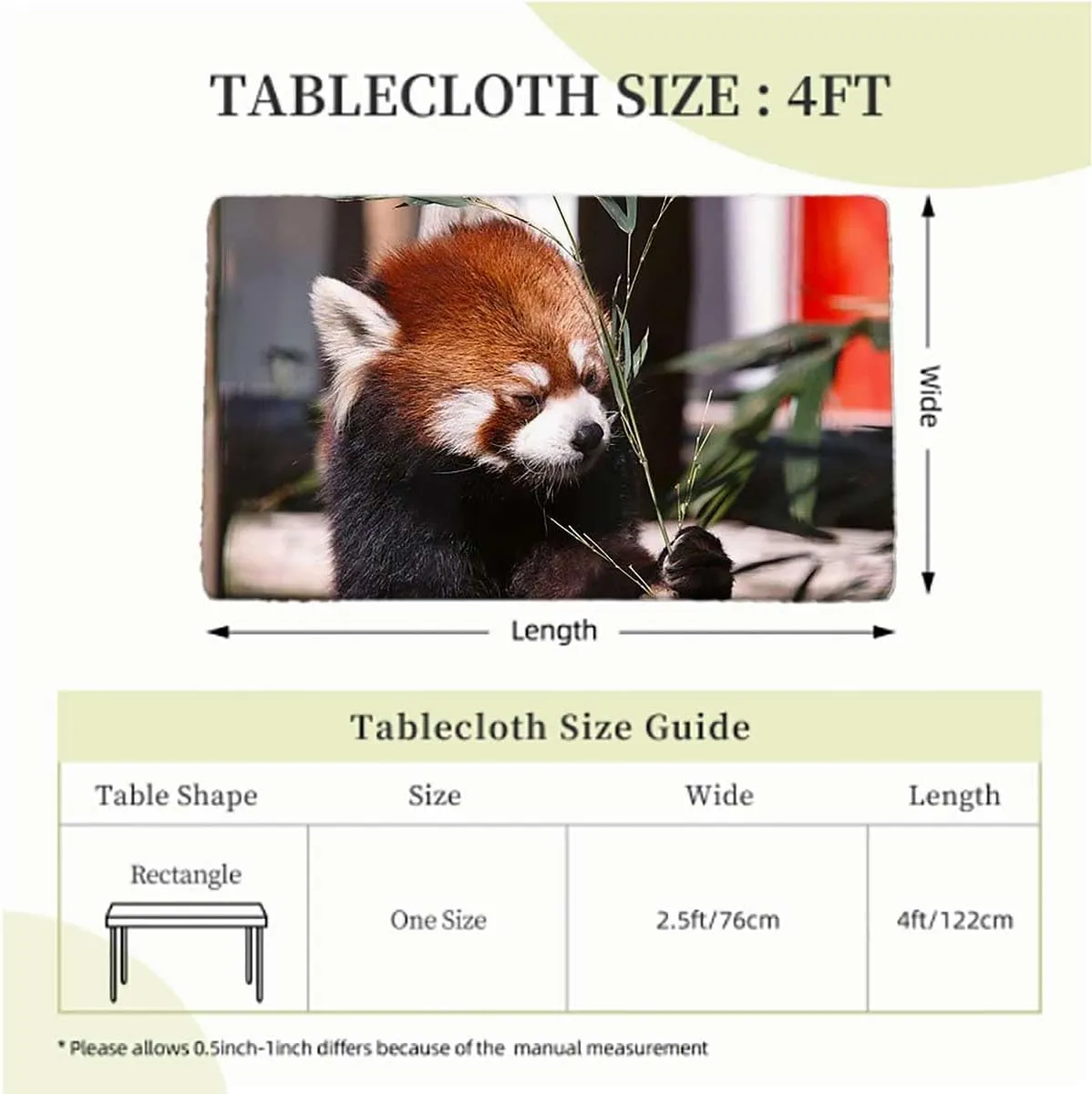 Brown Green Elastic Tablecloth for Indoors Outdoors Africa Panda Activity Eco Photo for Dining Tables,Buffet Parties and Camping Jungle Animals Fits up 4 Foot Tables