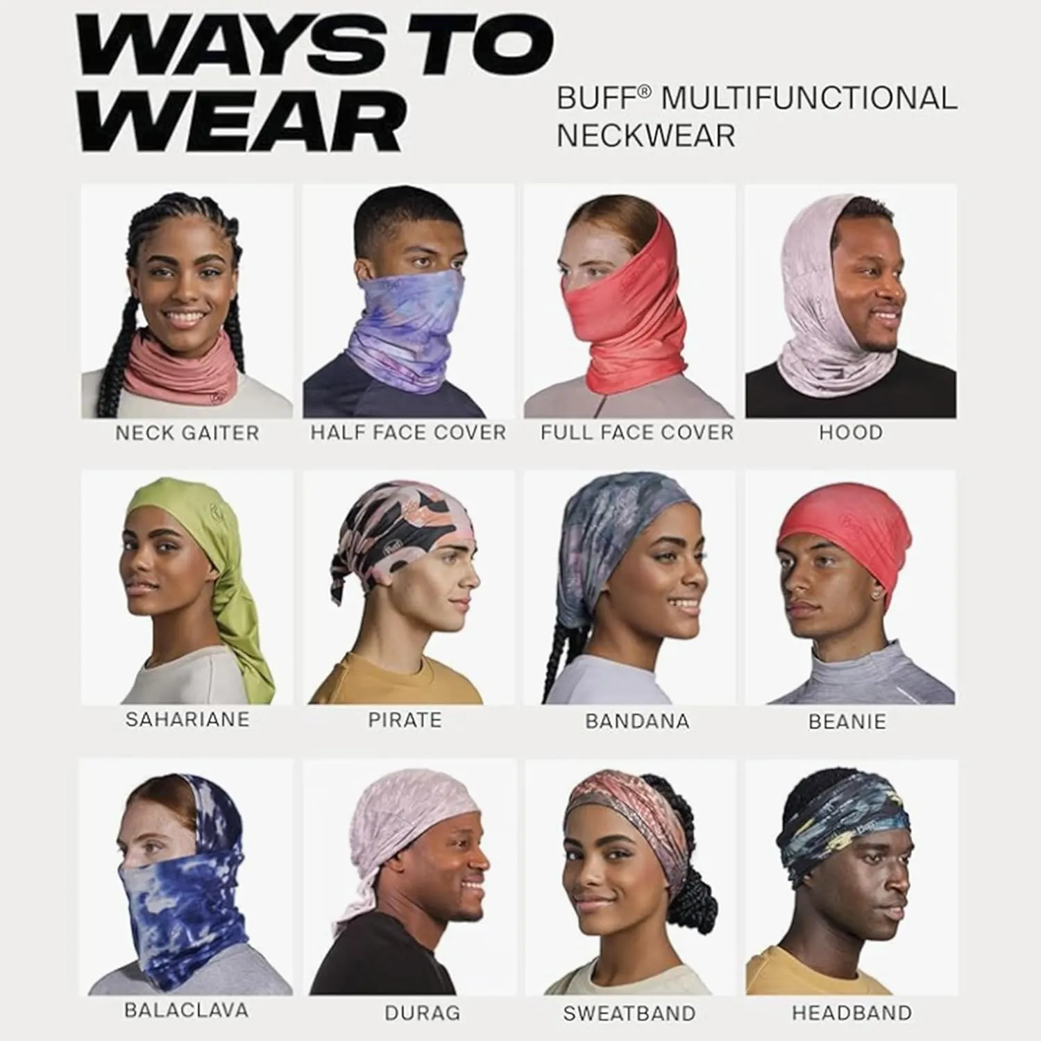 BUFF Midweight Merino Wool Neck Gaiter 100% Ethically Sourced Wool, Versatile, Temperature Regulating Face Mask, Adult Size