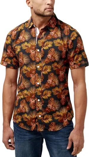 Buffalo David Bitton Men's Short Sleeve Printed Button Down