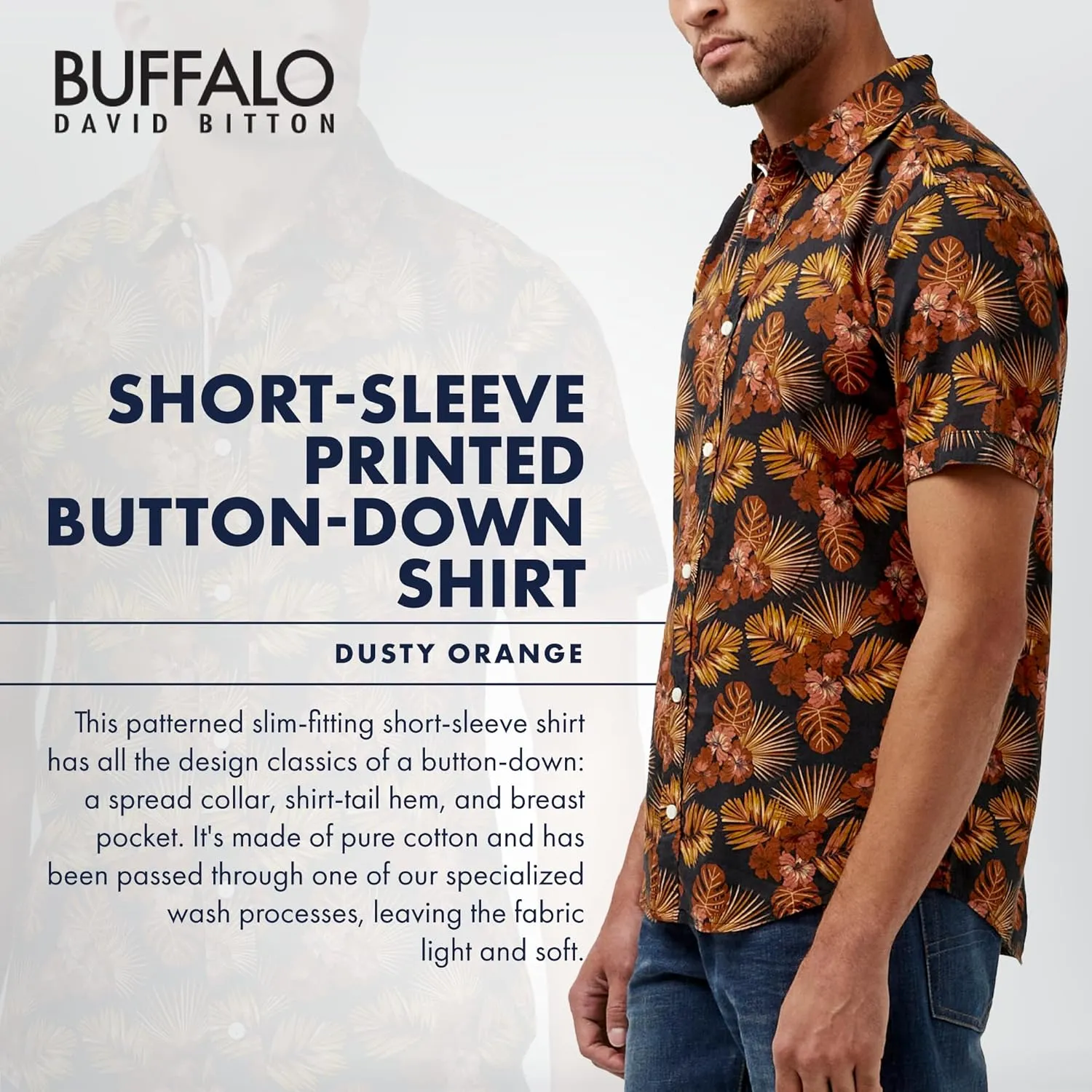 Buffalo David Bitton Men's Short Sleeve Printed Button Down