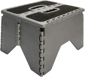 Camco 43635 Plastic Folding Step Stool with Non-Skid - Silver