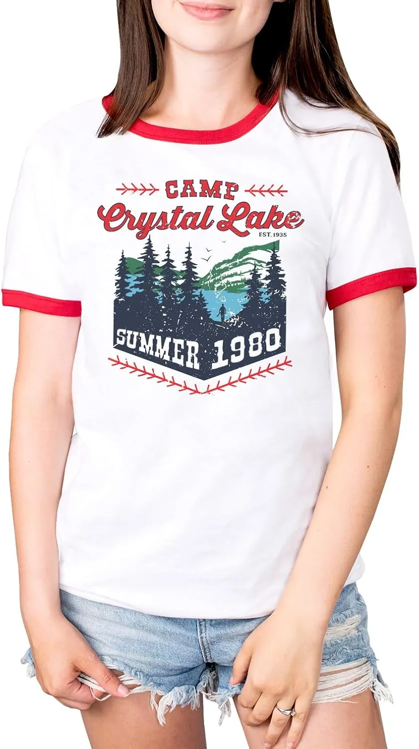 Camp Crystal Lake Ringer Tee Shirt Unisex
