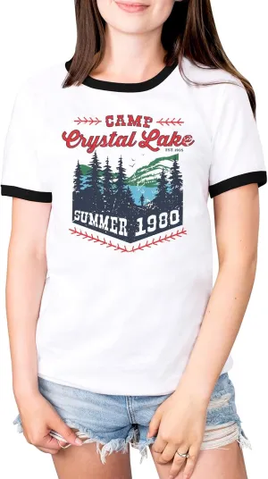 Camp Crystal Lake Ringer Tee Shirt Unisex