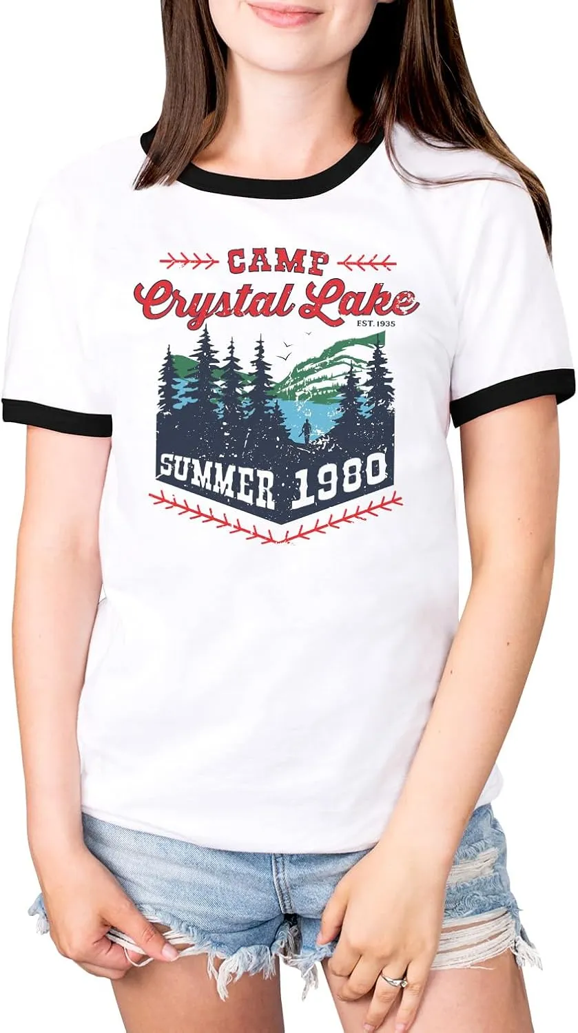 Camp Crystal Lake Ringer Tee Shirt Unisex