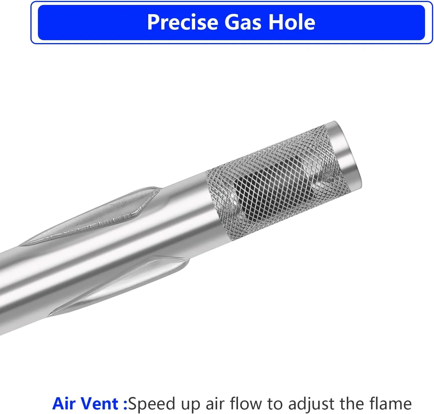 CANDANA Burner for Weber Q100, Q120, Q1000, Q1200, Baby Q Gas Grill, 17inch 304 Stainless Steel Burner Tube 386001, 386002, 516002, 516001, 50060001, 51060001 Replacement Part 69957, 41657 60040