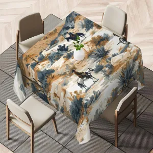 Carriage Desert 42x42 Inch Square Tablecloth Tropical Desert 42x42 Inch Square Tablecloth for Dining Tables, Buffet Parties and Camping