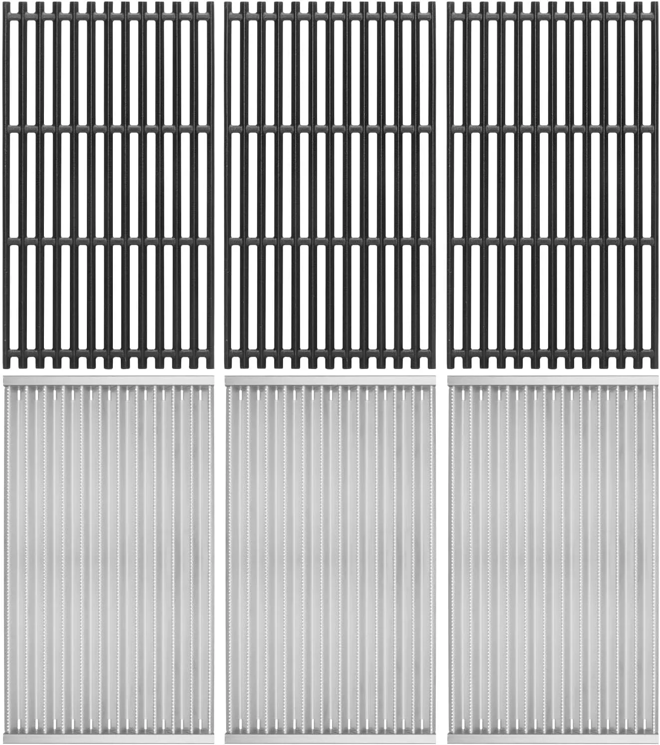 Cast Iron Grill Grates & Emitter Plates for Charbroil Commercial Infrared 4 Burner 463242715, 463242716, 463276016, 466242715, 466242815, 463257520, G533-0009-W1 G5330009W1 G533-0009-W1A