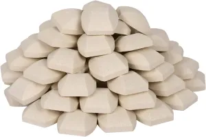 Ceramic Briquettes Replacement for Turbo, Nexgrill Gas Grills, Gas Grill Briquettes Replacement for Lava Rocks, 50-Piece, 2 x 2 inches