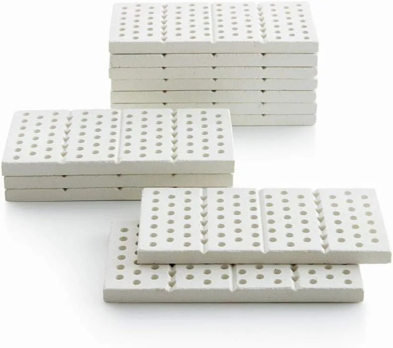 Ceramic Grill Tiles by BBQ King, 15 Universal Grilling Tiles, 270 Square Inches, Adaptable to Any Gas Grill, Replace Lava Rocks and Briquettes