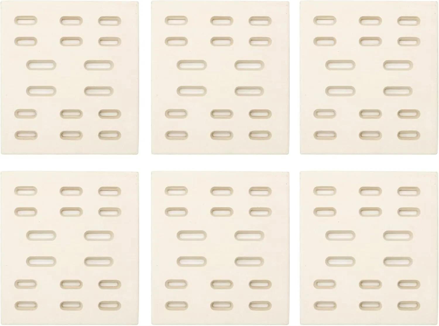 Ceramic Radiant Flame Tamer Heat Plates, 8" x 7.25", Set of 6, Replacement for Bakers & Chefs, Fiesta, Grand Hall, Member's Mark