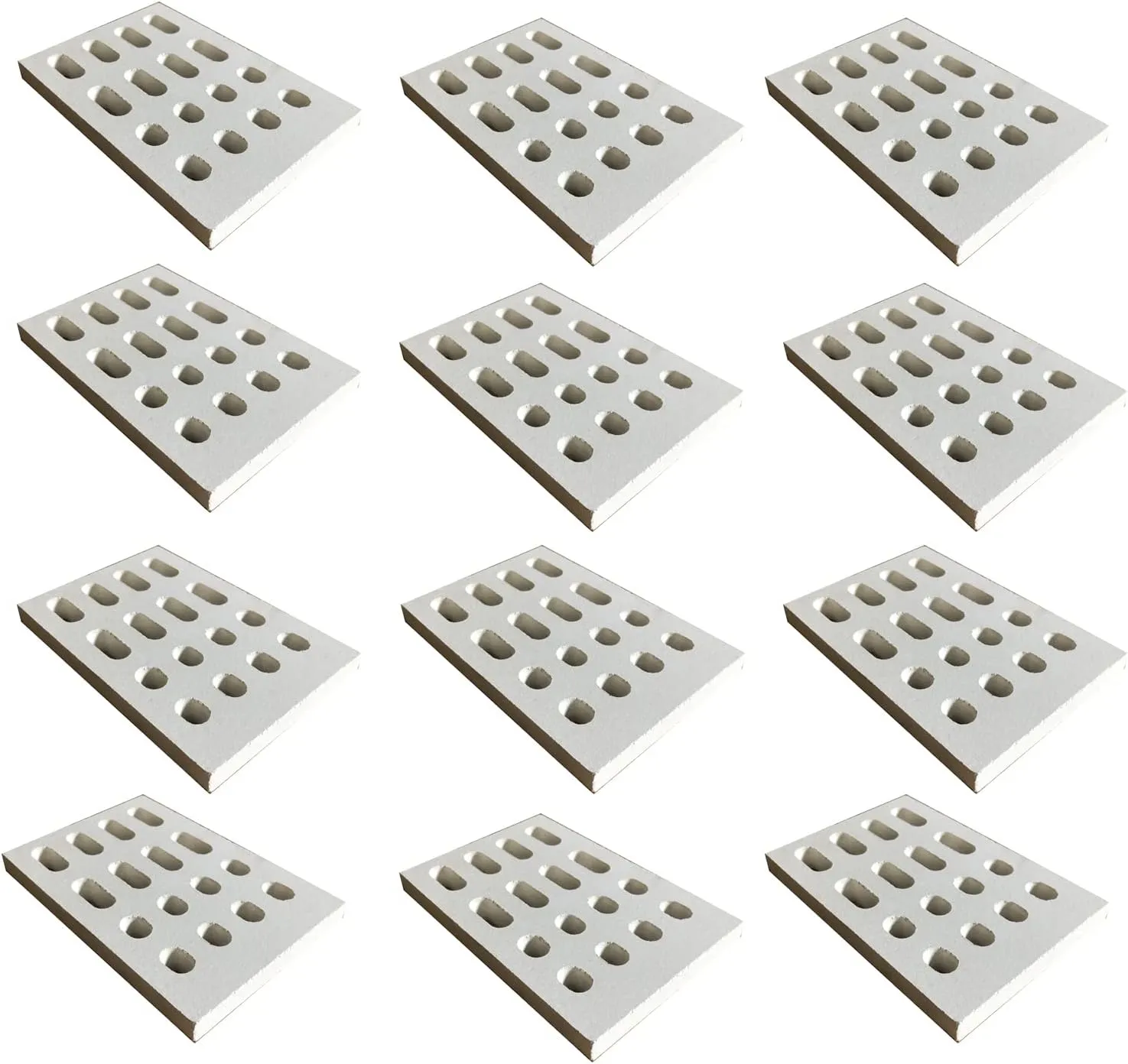 CG77 (12-Pack) Ceramic Brick Flame Tamer, Grill Ceramic Briquettes Replacement Parts for Barbeques Galore Grand Turbo Y0665LP Y0665NG Y0662LP Y0662NG Y0663LP Y0663NG Y0662NG YN663NG YN663NG
