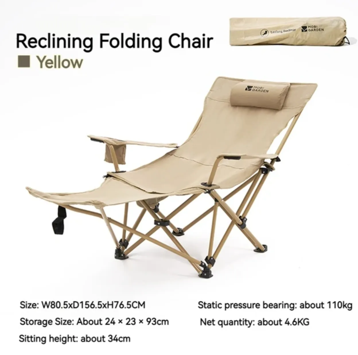 Chair Camping Top-rated Reclining Brown Garden Mobi - Don't miss out