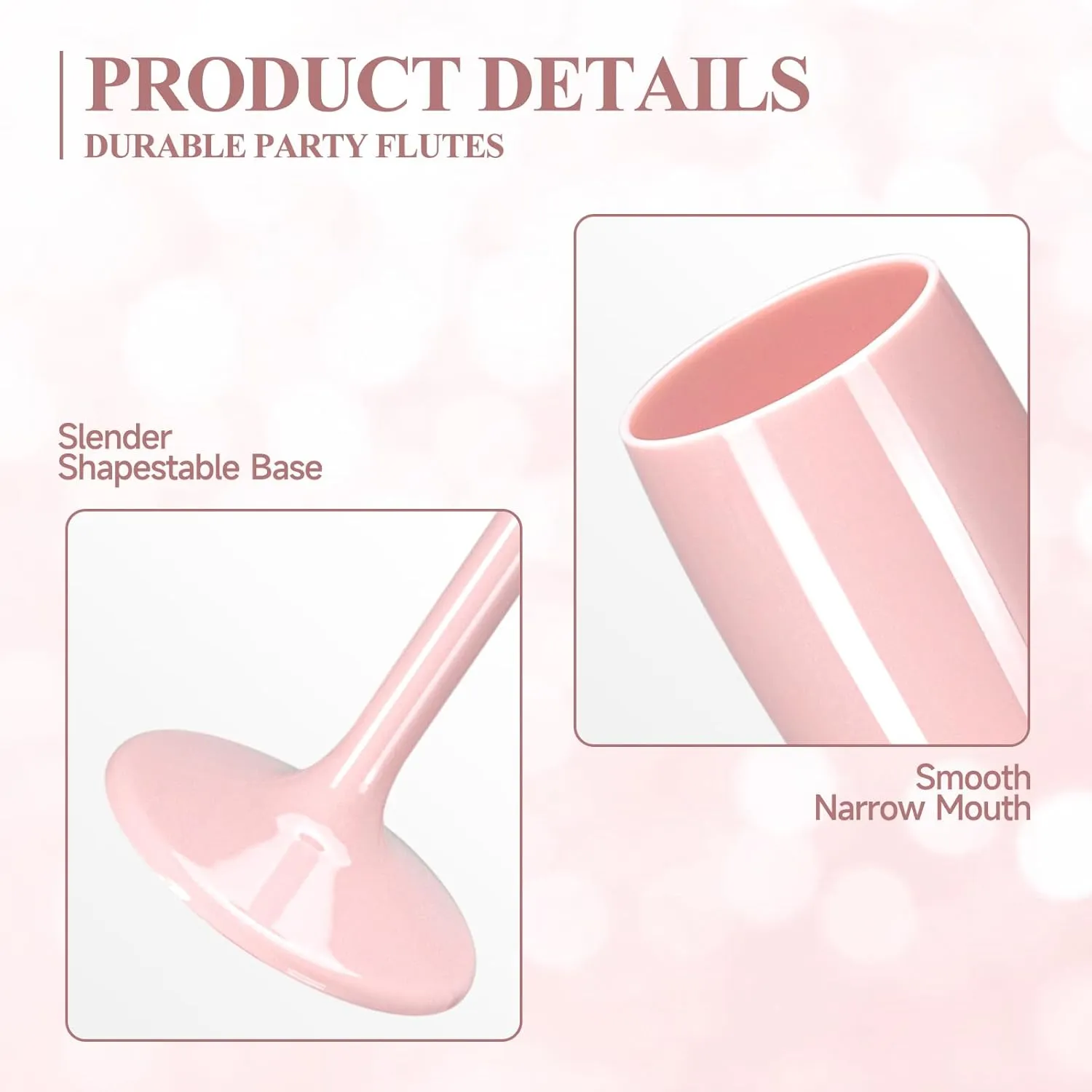 Champagne Flute Acrylic Champagne Glasses Wedding Toasting Champagne Flute Goblet Plastic Reusable Unbreakable Champagne Cups for Bachelorette Wedding Bridal Shower Party (Light Pink, 10)