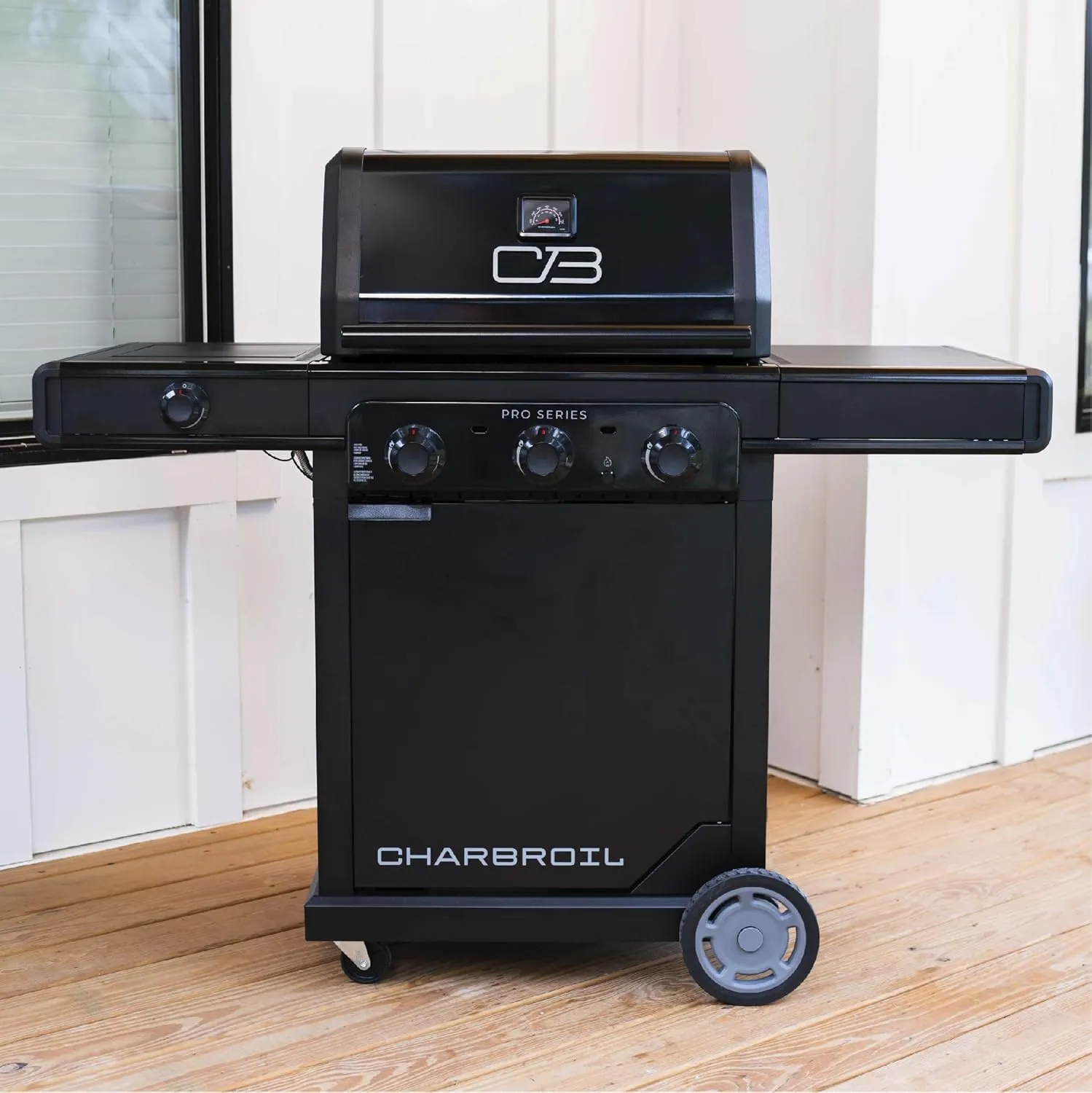Char-Broil® Pro Series™ Amplifire™ Technology 3-Burner Propane Gas Grill and Griddle Cabinet with Side Burner, Black - 463366724