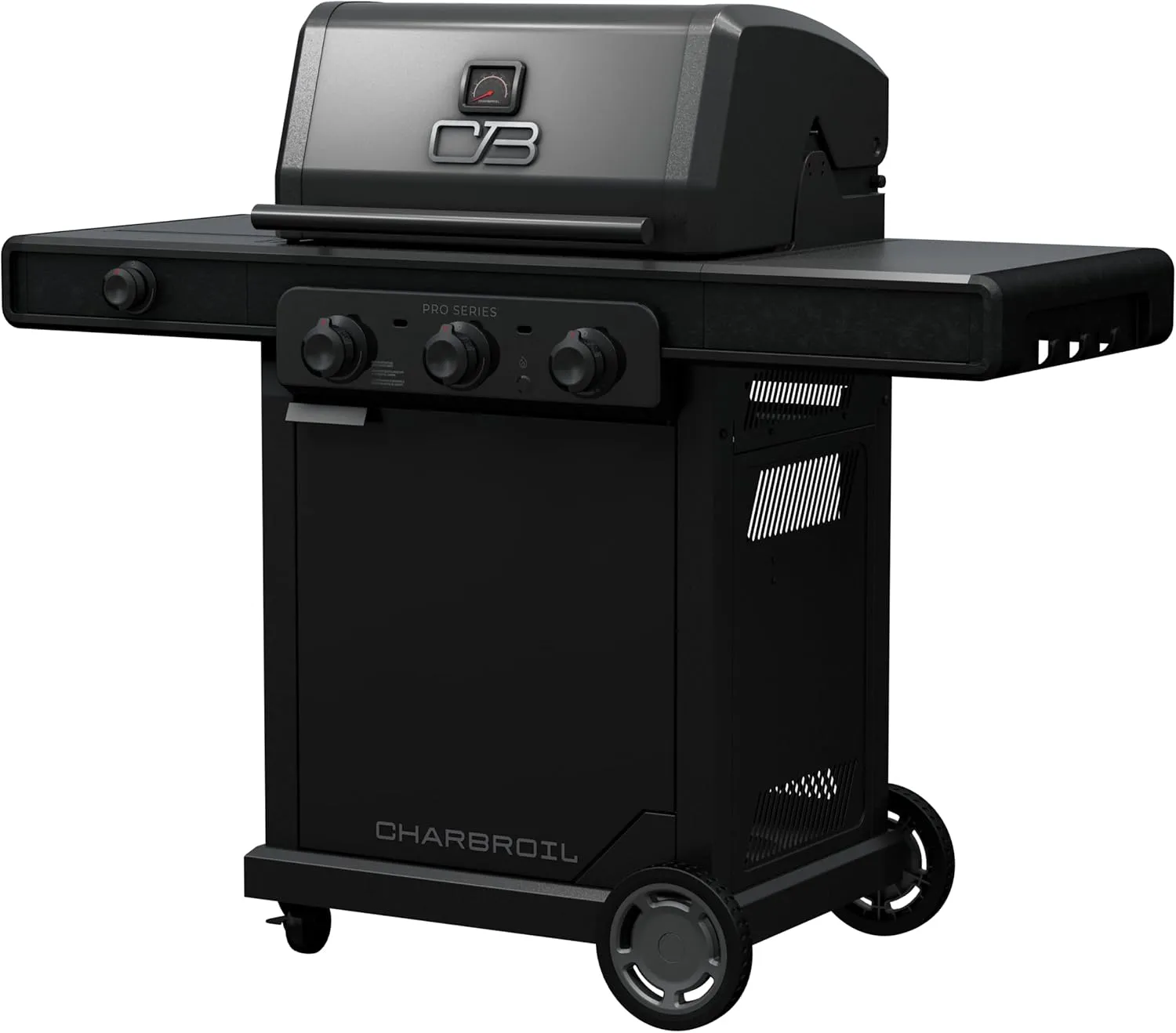 Char-Broil® Pro Series™ Amplifire™ Technology 3-Burner Propane Gas Grill and Griddle Cabinet with Side Burner, Black - 463366724