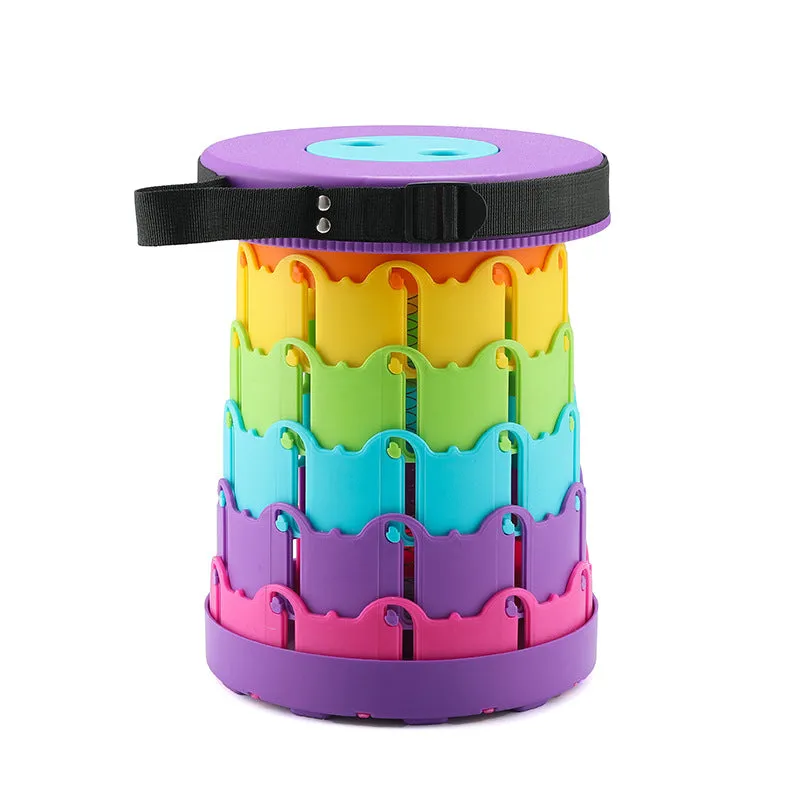 Children's Rainbow Folding Stool Portable Retractable Chair