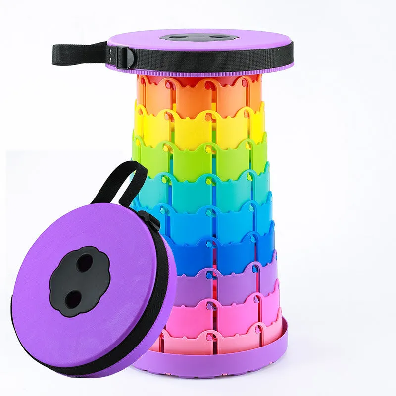 Children's Rainbow Folding Stool Portable Retractable Chair