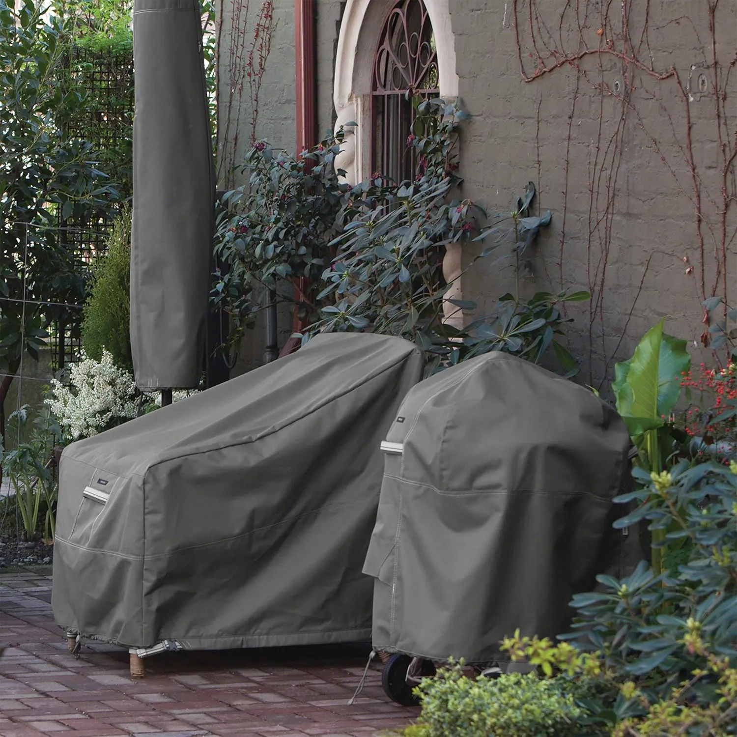 Classic Accessories Ravenna Water-Resistant 72 Inch BBQ Grill Cover, Dark Taupe, Grill Cover, Grill Cover for Outdoor Grill, BBQ Cover