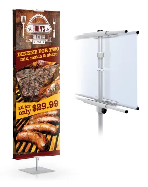 Classic Banner Stand 24 Wide Presto Base | Black