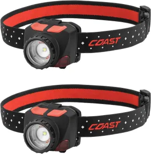 Coast FL84 575 Lumen Dual Color Focusing LED Headlamp 2-Pack