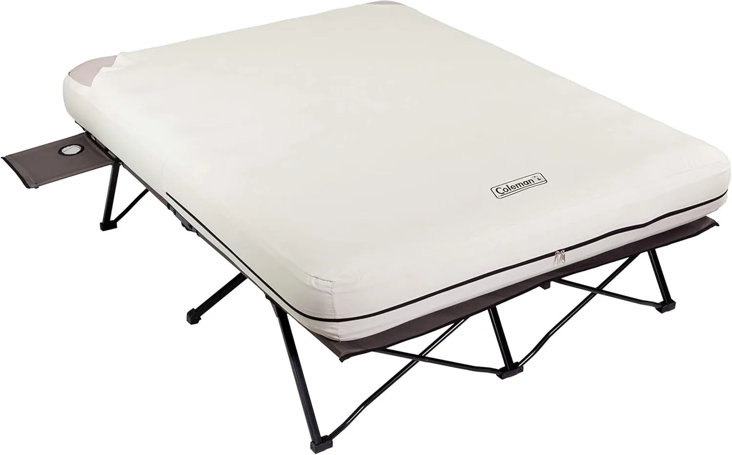 Coleman Camping Cot Air Mattress & Pump Combo Folding Camp Cot & Air Bed with Side Table & Battery-Operated Pump Great for Comfortable Outdoor Sleeping & Camping