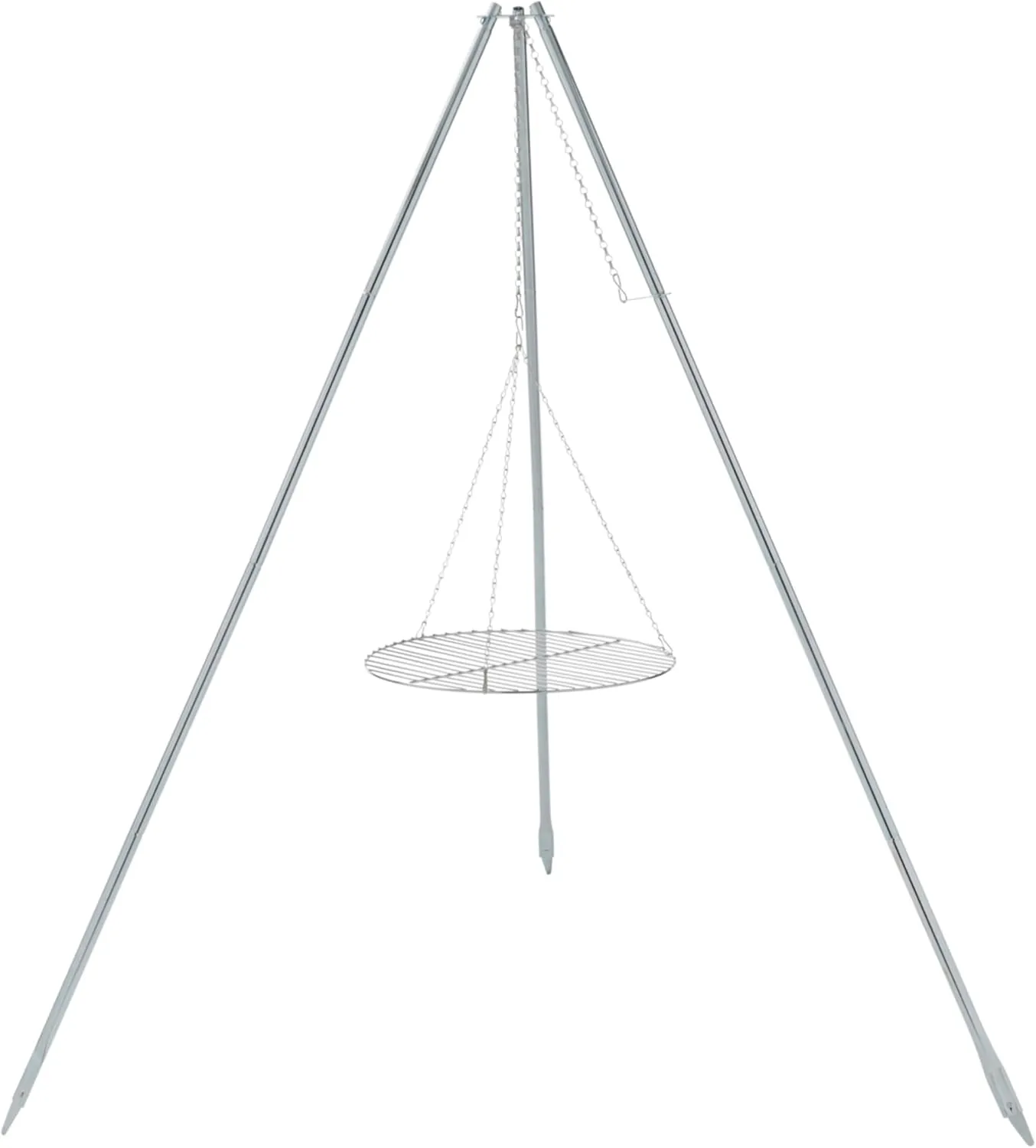Coleman Tripod Campfire Grill & Lantern Hanger, Grill Grate with Adjustable Height for Cooking Over Fire, Steel Firepit Cooking Rack