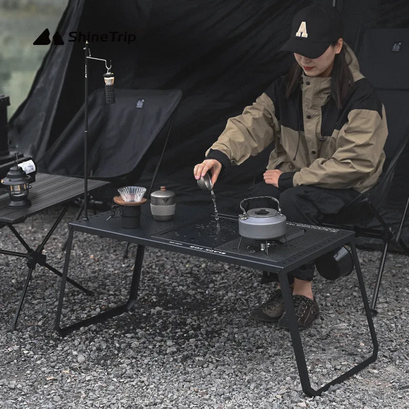 Combination Table Multifunctional Unit Fireback Portable Folding Camping Table