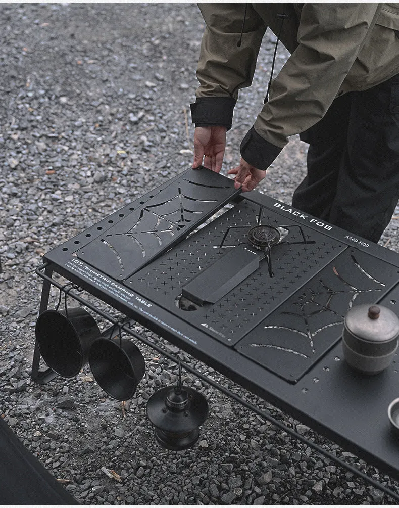 Combination Table Multifunctional Unit Fireback Portable Folding Camping Table