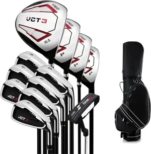 Complete Men's Golf Club Set, Beginner Set with Graphite Shafts, Right-Handed Clubs, Cart Bag Golf Accessories for Beginners