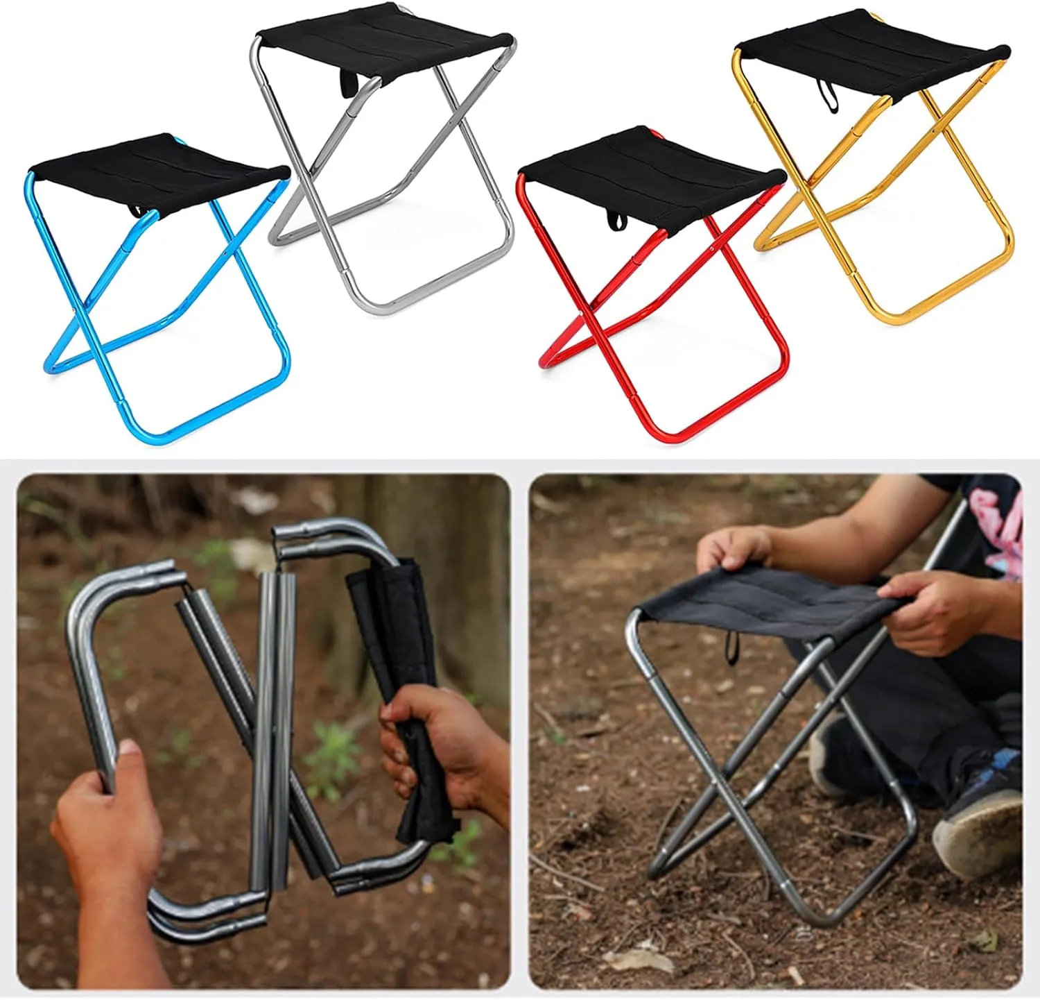 Convenience Folding Stool Little Fishing Chair Light Weights Portable Camping Stool for Hikings and Backpacking